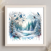 Winterwaldlandschaft Poster