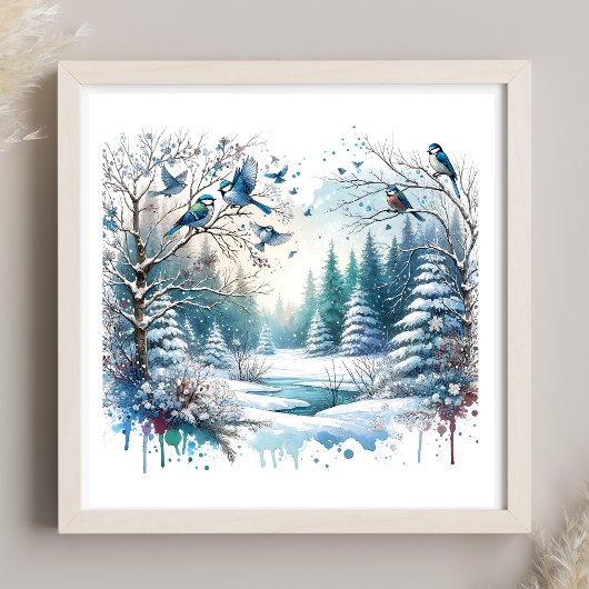 Winterwaldlandschaft Poster