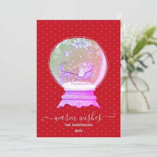  Winterwaldlandschneeglobe  Feiertagskarte (Stehend Vorderseite)