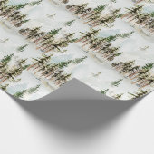 Winterwaldlandschneewald-Szene Geschenkpapier (Ecke)