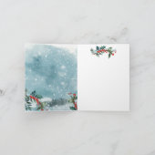 Winterwaldlandszene, Fuchs Faltgrusskarte Karte (Innenseite)