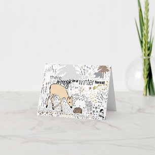 Winterwaldmagie Hirsch Feiertagskarte