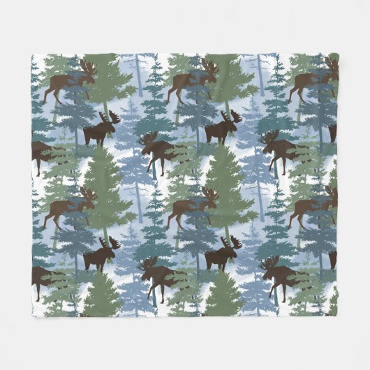 Winterwaldmoose Fleecedecke (Vorderseite (Horizontal))