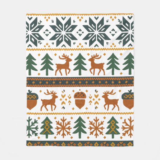 Winterwaldmuster Fleecedecke (Vorderseite)
