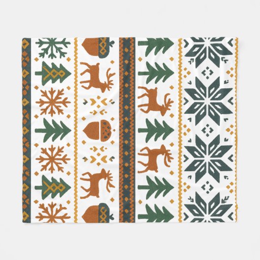 Winterwaldmuster Fleecedecke (Vorderseite (Horizontal))