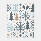 Winterwaldmuster Fleecedecke (Vorderseite)