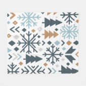 Winterwaldmuster Fleecedecke (Vorderseite (Horizontal))