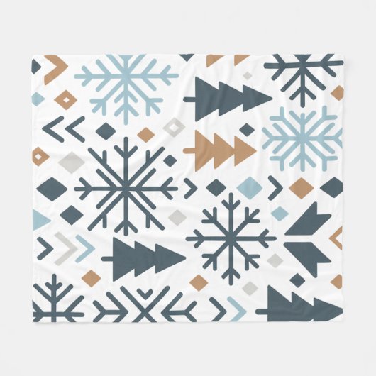 Winterwaldmuster Fleecedecke (Vorderseite (Horizontal))