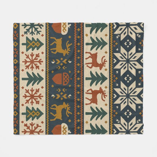 Winterwaldmuster Fleecedecke (Vorderseite (Horizontal))