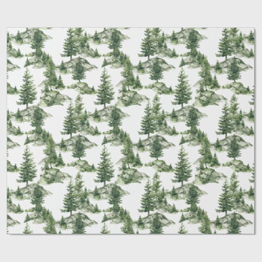 Winterwaldmuster Geschenkpapier (Flach)