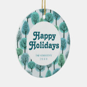 Winterwaldmuster Keramik Ornament (Rechts)