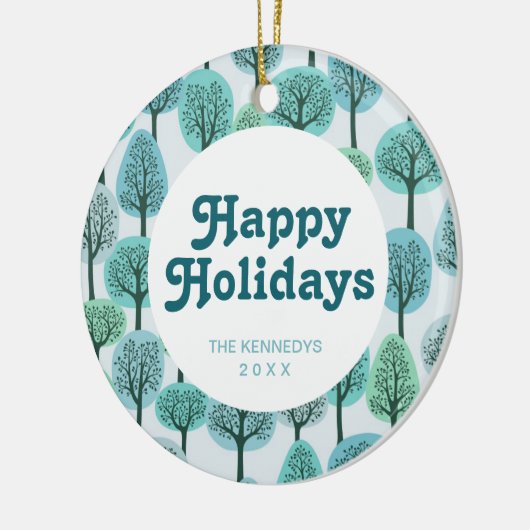 Winterwaldmuster Keramik Ornament (Links)