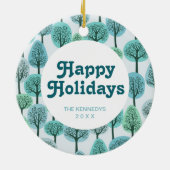 Winterwaldmuster Keramik Ornament (Hinten)