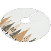 Winterwaldneutralmonogramm Polyester Weihnachtsbaumdecke (Schrägansicht)