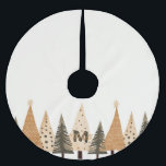 Winterwaldneutralmonogramm Polyester Weihnachtsbaumdecke<br><div class="desc">Dieser neutrale Monogram Weihnachtsrock weist ein festlich immergrünes Winterdesign auf neutralem Hintergrund auf. Einfache Anpassung mit der Personalisierungsfunktion.</div>
