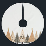 Winterwaldneutralmonogramm Polyester Weihnachtsbaumdecke<br><div class="desc">Dieser neutrale Monogram Weihnachtsrock weist ein festlich immergrünes Winterdesign auf neutralem Hintergrund auf. Einfache Anpassung mit der Personalisierungsfunktion.</div>