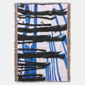 Winterwaldschatten - Blaue Minimalnatur Decke (Vorderseite Vertikal)