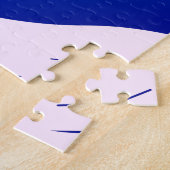 Winterwaldschatten - Blaue Minimalnatur Puzzle (Seite)