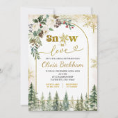 Winterwaldschnee im Brautparty der Liebe Einladung (Vorderseite)