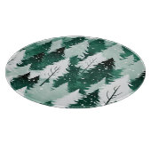 Winterwaldschnee Wasserfarbe Evergreen Trees Schneidebrett (Ecke)