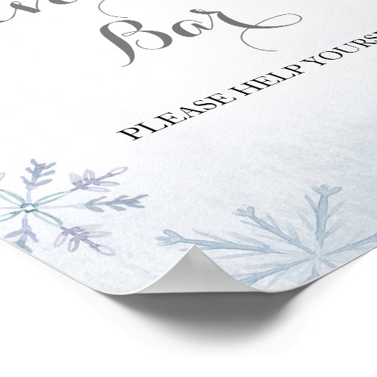 Winterwaldschneeflocken Bar signieren Poster (Ecke)