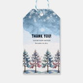 Winterwaldschneeflocken & Pine Trees Kinderdusche Geschenkanhänger (Vorderseite)