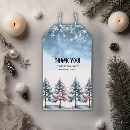 Winterwaldschneeflocken & Pine Trees Kinderdusche Geschenkanhänger