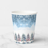 Winterwaldschneeflocken & Pine Trees Kinderdusche Pappbecher (Rechts)