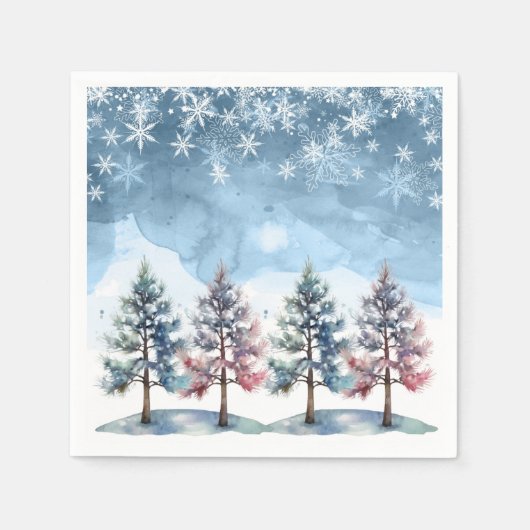 Winterwaldschneeflocken & Pine Trees Kinderdusche Serviette (Vorderseite)