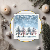 Winterwaldschneeflocken & Pine Trees Kinderdusche Serviette