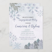 Winterwaldschneeflocken - Verlobung Einladung (Vorne/Hinten)