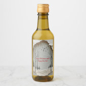 Winterwaldschneeflocken Vogelpapier schneiden Weinetikett (Vorderseite)