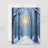 Winterwaldschneewaterfarbenbaumkarte (Vorderseite)