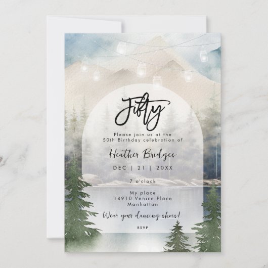 Winterwaldsee 50. Geburtstagsparty Einladung (Vorderseite)