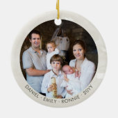 Winterwaldsee Wasserfarbenes Personalisiertes Foto Keramik Ornament (Hinten)