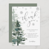 Winterwaldsilber ist kalt im Freien Dankeskarte (Vorne/Hinten)