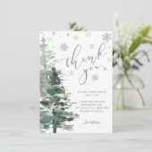 Winterwaldsilber ist kalt im Freien Dankeskarte (Stehend Vorderseite)