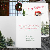 Winterwaldspecht im Pinienwald Feiertagskarte