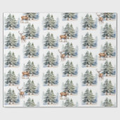 Winterwaldstätte im Pinienwald Geschenkpapier (Flach)