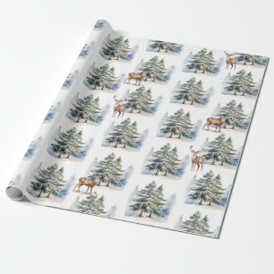 Winterwaldstätte im Pinienwald Geschenkpapier