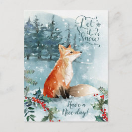 Winterwaldszene, Fuchs Weihnachten Postkarte