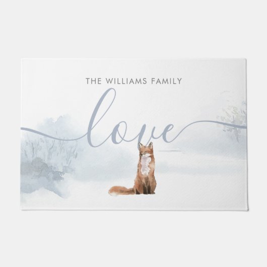 Winterwaldszene Fußmatte (Vorderseite)