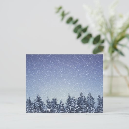 Winterwaldszene mit Frozen Postkarte (Stehend Vorderseite)