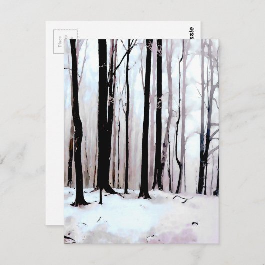Winterwaldszene Postkarte (Vorne/Hinten)