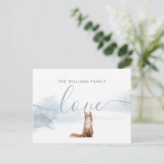 Winterwaldszene Postkarte (Stehend Vorderseite)