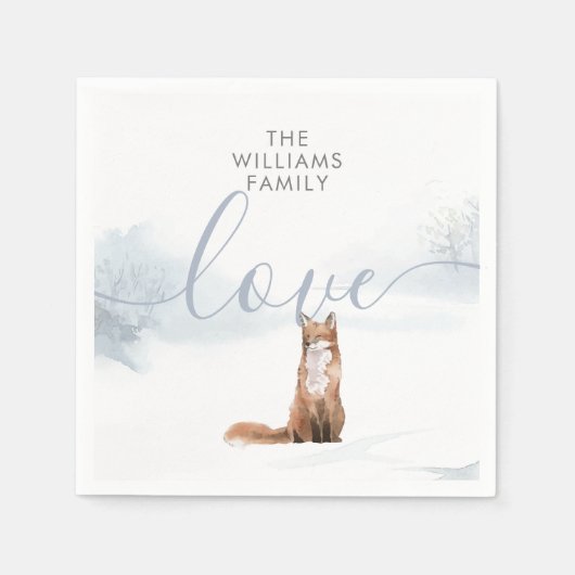 Winterwaldszene Serviette (Vorderseite)