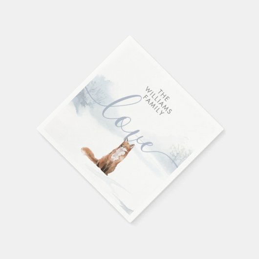 Winterwaldszene Serviette (Ecke)