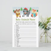 Winterwaldtier Baby Tiere Name Spiel (Stehend Vorderseite)