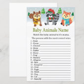 Winterwaldtier Baby Tiere Name Spiel (Vorne/Hinten)