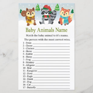 Winterwaldtier Baby Tiere Name Spiel
